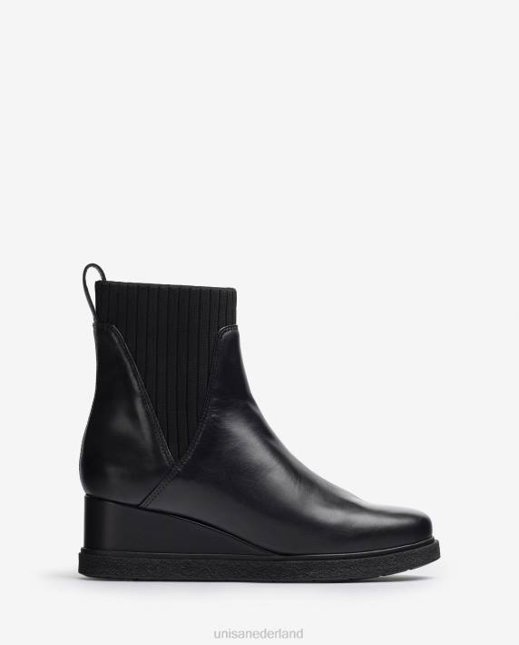 Unisa 02B0945 leren enkellaars met sleehak vrouwen mode