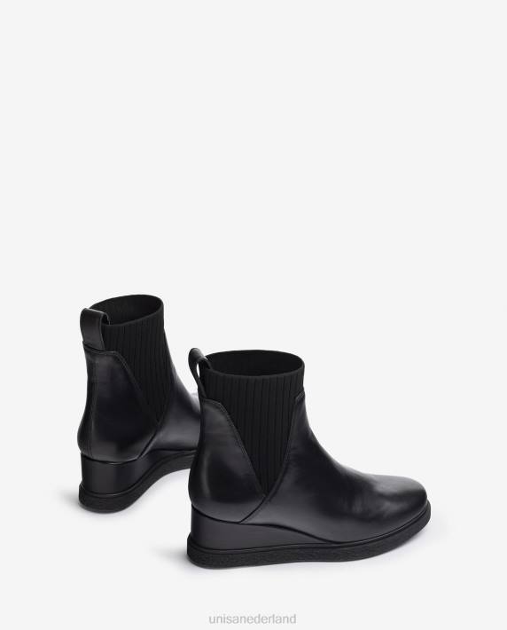 Unisa 02B0945 leren enkellaars met sleehak vrouwen mode