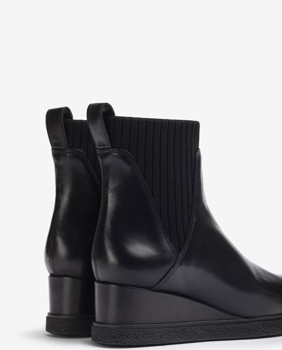 Unisa 02B0945 leren enkellaars met sleehak vrouwen mode