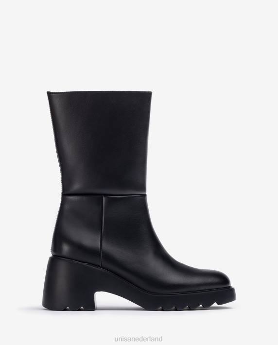 Unisa 02B0967 leren enkellaars met rubberen zool vrouwen mode