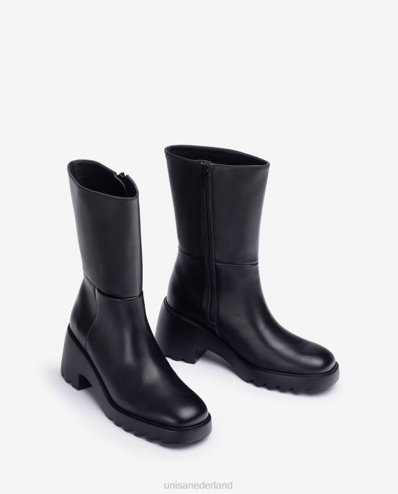 Unisa 02B0967 leren enkellaars met rubberen zool vrouwen mode