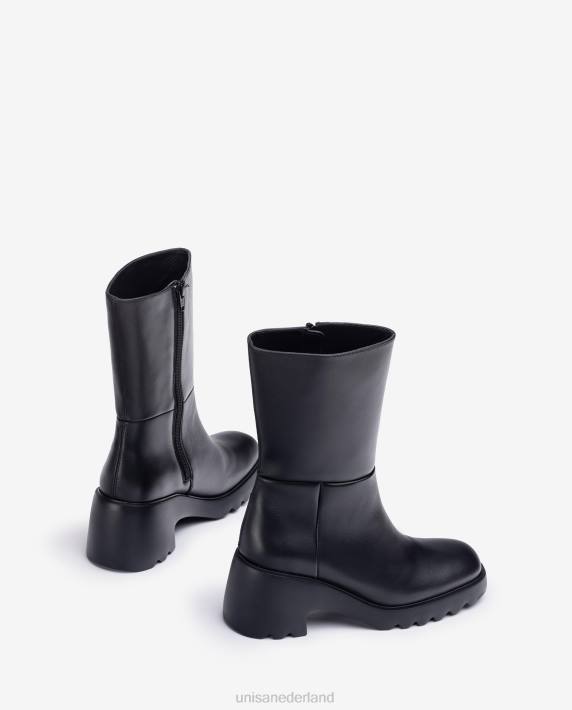 Unisa 02B0967 leren enkellaars met rubberen zool vrouwen mode