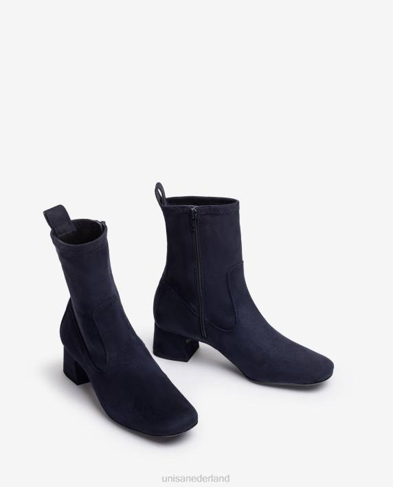 Unisa 02B0968 enkellaars met vierkante neus vrouwen blauw