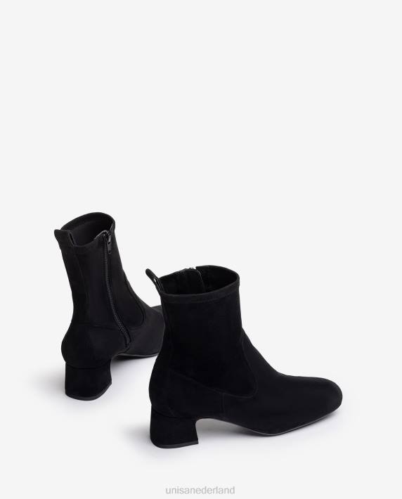 Unisa 02B0969 enkellaars met vierkante neus vrouwen zwart