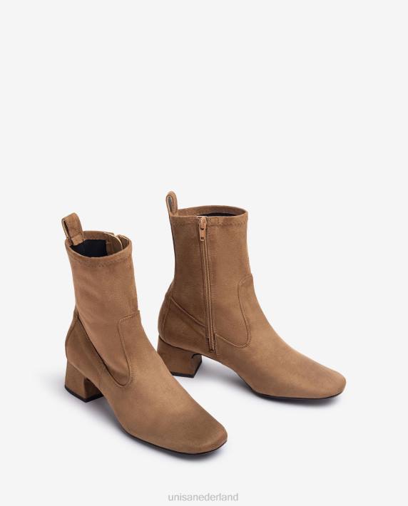 Unisa 02B0970 enkellaars met vierkante neus vrouwen bruin