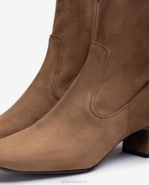 Unisa 02B0970 enkellaars met vierkante neus vrouwen bruin