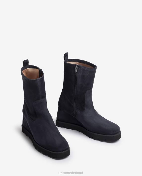 Unisa 02B0973 enkellaarsje met rubberen zool vrouwen blauw