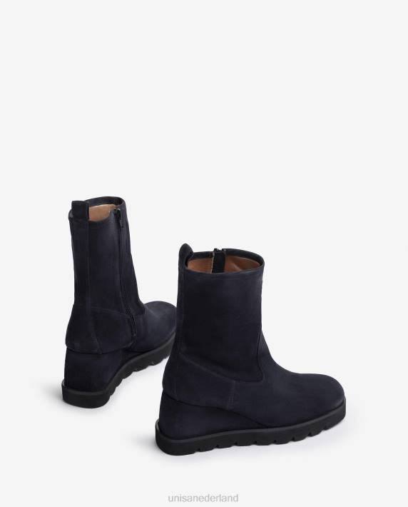 Unisa 02B0973 enkellaarsje met rubberen zool vrouwen blauw