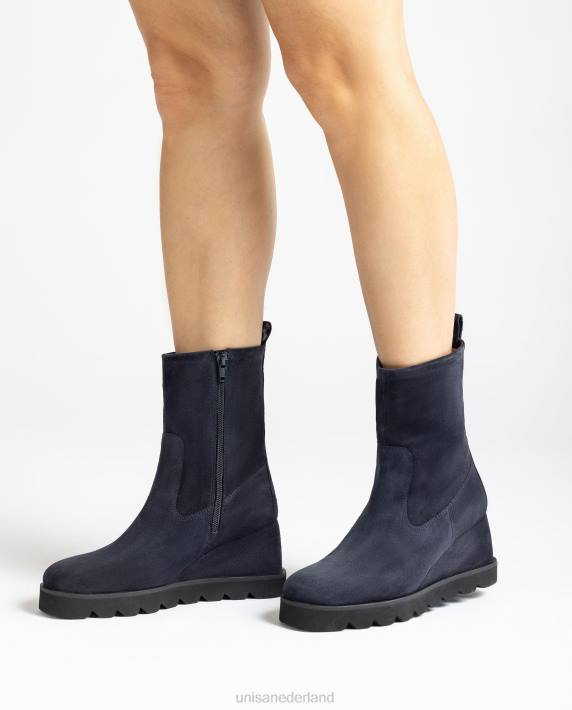 Unisa 02B0973 enkellaarsje met rubberen zool vrouwen blauw