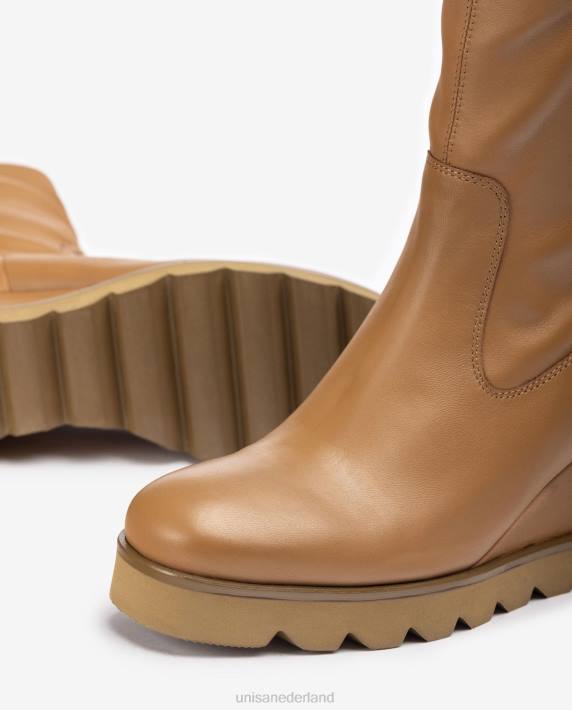 Unisa 02B0976 enkellaarsje met rubberen zool vrouwen bruin