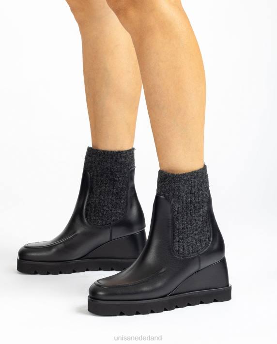 Unisa 02B0979 enkellaars met geribbeld stoffen kwart vrouwen mode