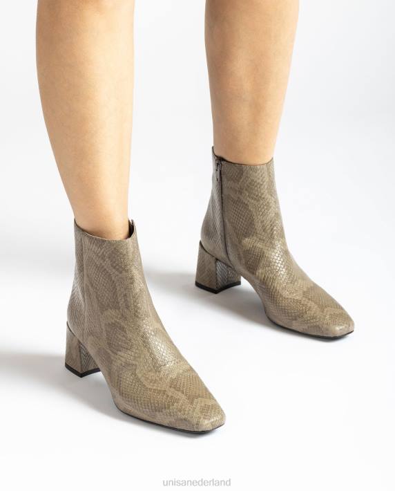 Unisa 02B0981 Enkellaars met vierkante neus en ritssluiting vrouwen bevallig