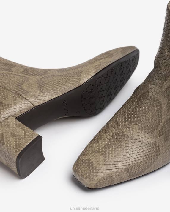 Unisa 02B0981 Enkellaars met vierkante neus en ritssluiting vrouwen bevallig