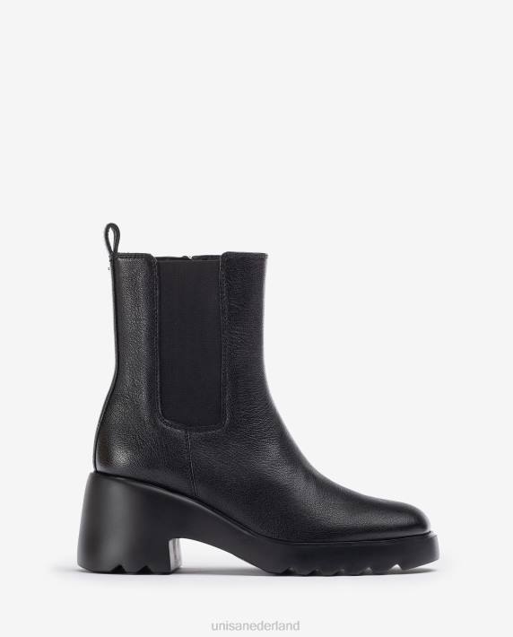 Unisa 02B0984 enkellaarsje met zijvouwen en een ritssluiting vrouwen mode