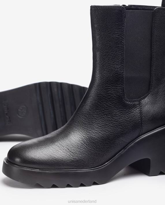 Unisa 02B0984 enkellaarsje met zijvouwen en een ritssluiting vrouwen mode