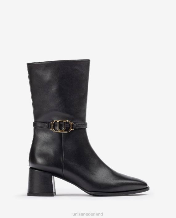 Unisa 02B0986 leren enkellaars met vierkante neus vrouwen mode