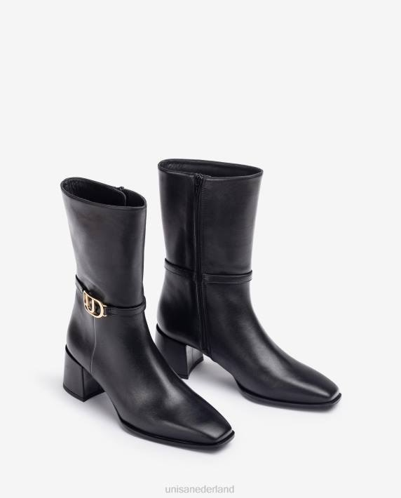 Unisa 02B0986 leren enkellaars met vierkante neus vrouwen mode