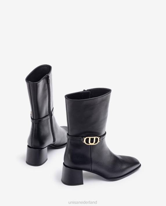 Unisa 02B0986 leren enkellaars met vierkante neus vrouwen mode