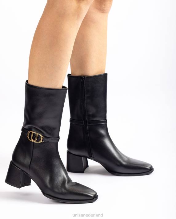 Unisa 02B0986 leren enkellaars met vierkante neus vrouwen mode