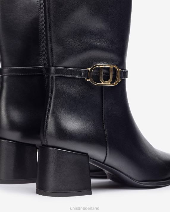 Unisa 02B0986 leren enkellaars met vierkante neus vrouwen mode