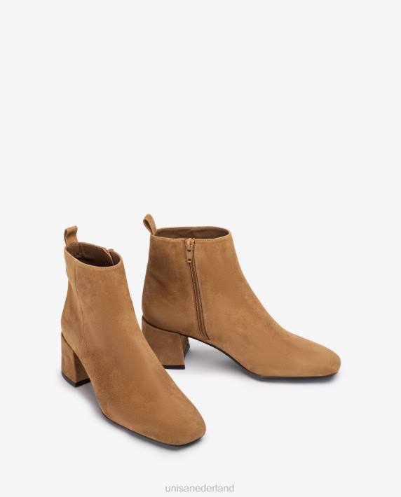 Unisa 02B0989 enkellaarsje met brede hak vrouwen bruin