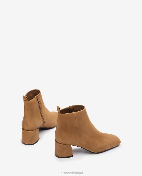 Unisa 02B0989 enkellaarsje met brede hak vrouwen bruin