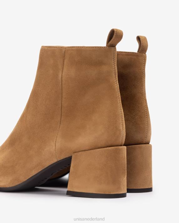 Unisa 02B0989 enkellaarsje met brede hak vrouwen bruin