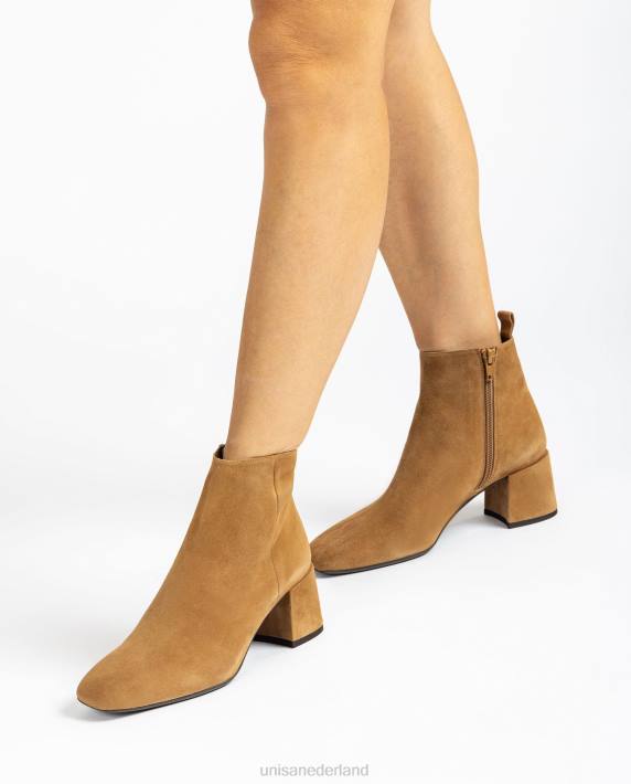 Unisa 02B0989 enkellaarsje met brede hak vrouwen bruin