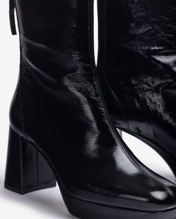 Unisa 02B0992 enkellaarsje met hak en plateauzool vrouwen zwart