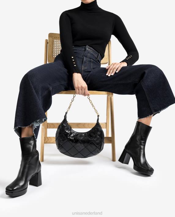 Unisa 02B0993 enkellaarsje met hak en plateauzool vrouwen mode