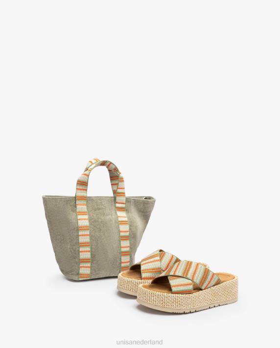 Unisa 02B0803 sandaal met bandjes vrouwen groente