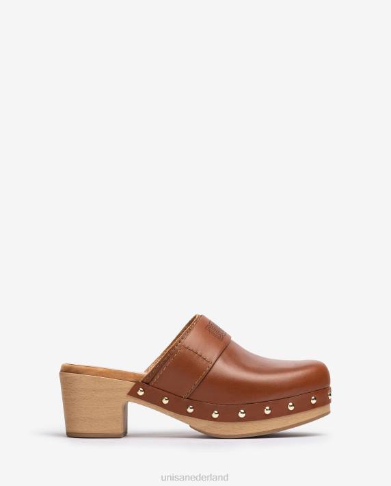 Unisa 02B0807 klomp gemaakt van leer vrouwen bruin