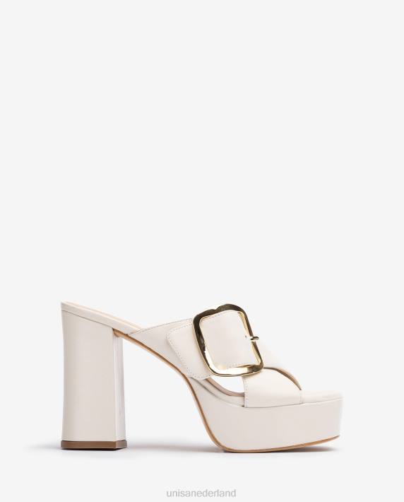 Unisa 02B0809 brede gekruiste sandaal vrouwen wit