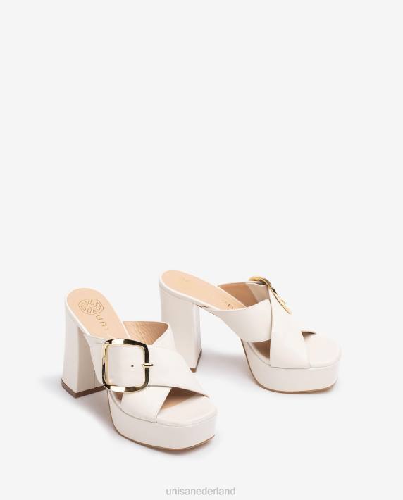 Unisa 02B0809 brede gekruiste sandaal vrouwen wit