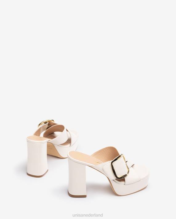 Unisa 02B0809 brede gekruiste sandaal vrouwen wit