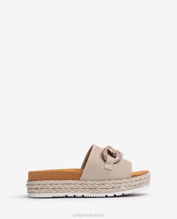 Unisa 02B0811 sandaal met kettingversiering vrouwen beige