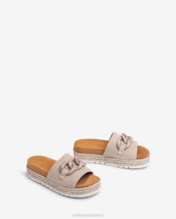 Unisa 02B0811 sandaal met kettingversiering vrouwen beige