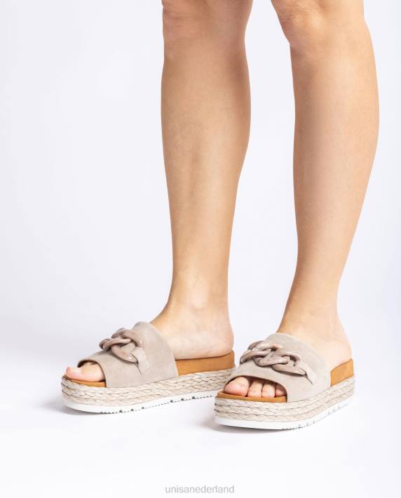 Unisa 02B0811 sandaal met kettingversiering vrouwen beige