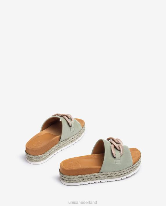 Unisa 02B0812 sandaal met kettingversiering vrouwen groente