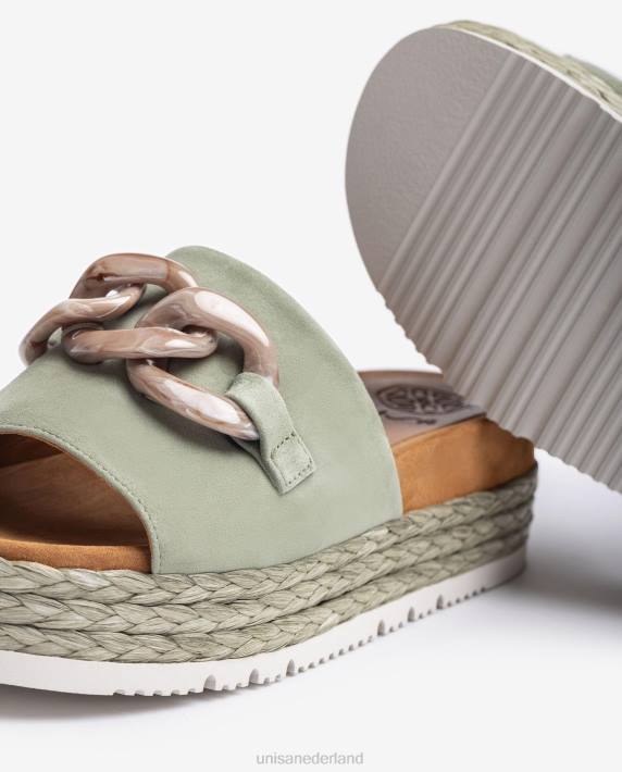 Unisa 02B0812 sandaal met kettingversiering vrouwen groente