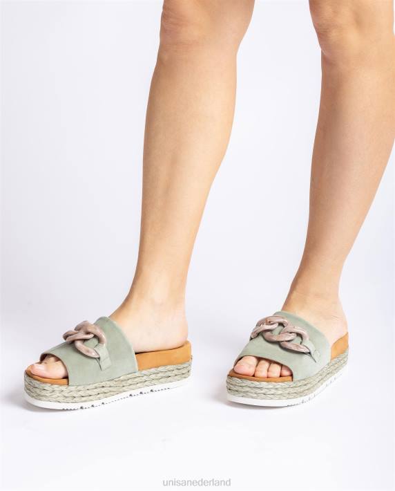 Unisa 02B0812 sandaal met kettingversiering vrouwen groente