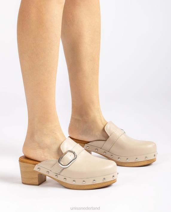 Unisa 02B0819 muiltje met gesp en studs vrouwen beige