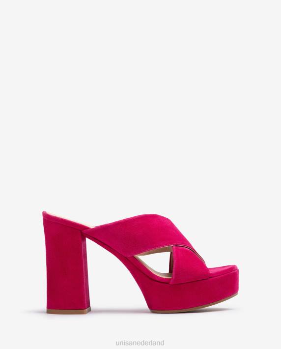 Unisa 02B0825 brede sandaal met gekruiste bandjes vrouwen mode