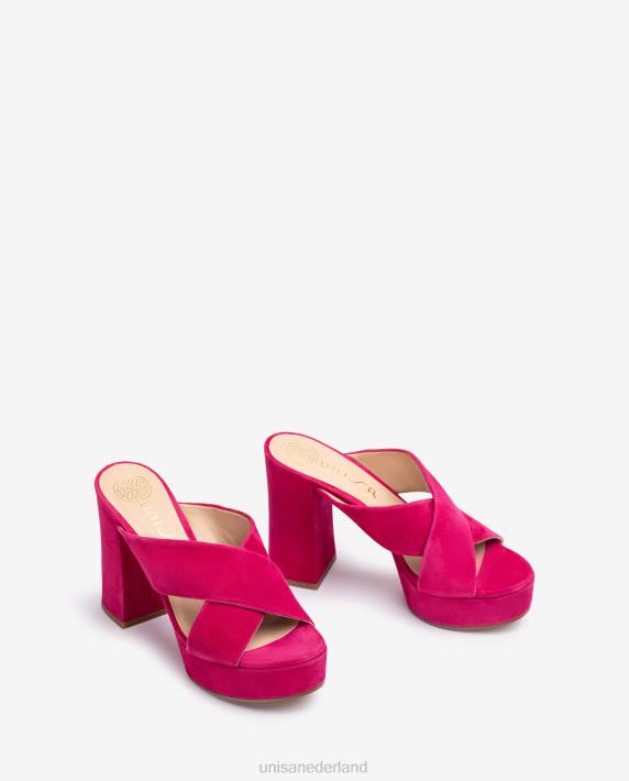 Unisa 02B0825 brede sandaal met gekruiste bandjes vrouwen mode