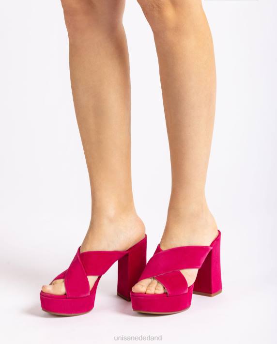 Unisa 02B0825 brede sandaal met gekruiste bandjes vrouwen mode