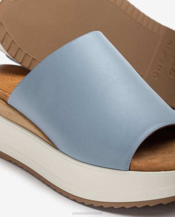 Unisa 02B0829 sandaal met een sleehak en een brede voorvoet vrouwen blauw