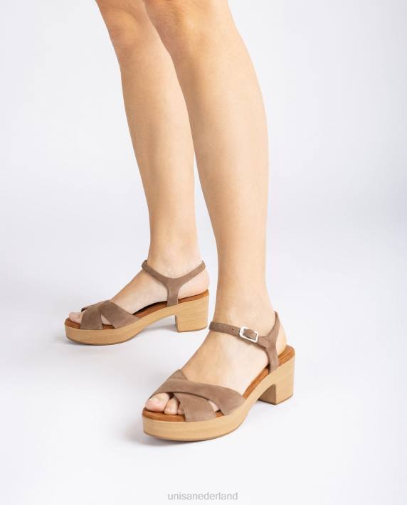Unisa 02B0123 sandaal met kruisband vrouwen bruin