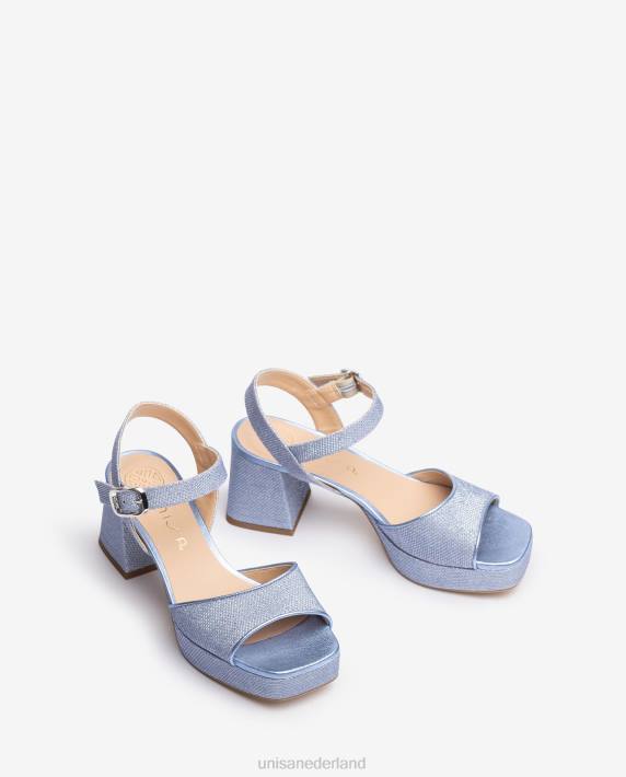 Unisa 02B0211 sandaal met hak en plateauzool vrouwen blauw