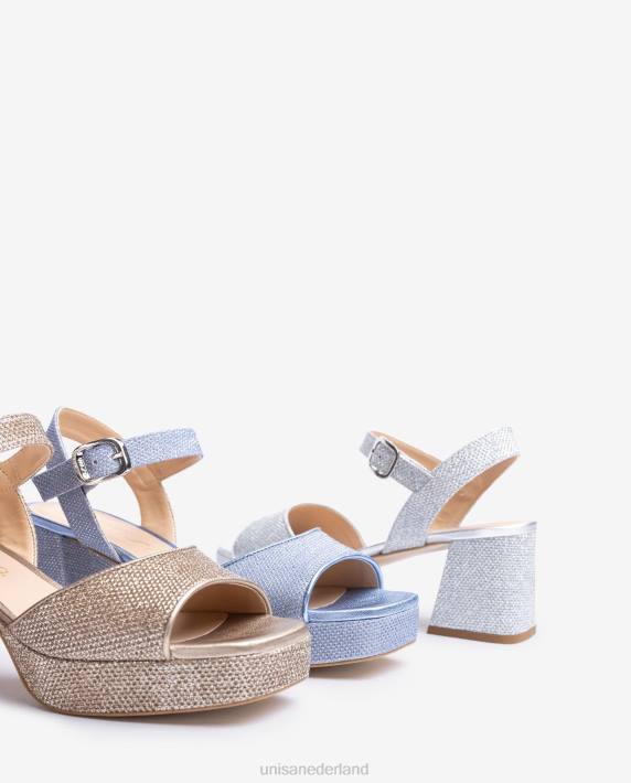 Unisa 02B0212 sandaal met hak en plateauzool vrouwen bronzen