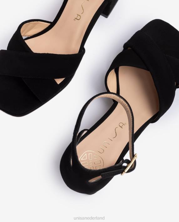 Unisa 02B0217 sandaal met hak en plateauzool vrouwen zwart